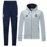 Chandal con Capucha del Real Madrid 2019-2020 Gris