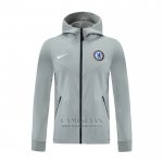 Chaqueta con Capucha del Chelsea 2020-2021 Gris  Chaqueta con Capucha del Chelsea 2020-2021 Gris
