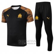 Chandal del Olympique Marsella Manga Corta 2019-2020 Negro