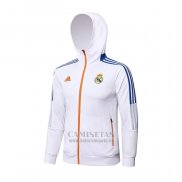 Chaqueta con Capucha del Real Madrid 2021-2022 Blanco