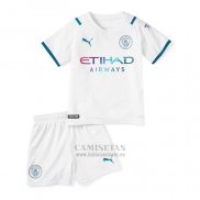 Camiseta Manchester City Segunda Nino 2021-2022