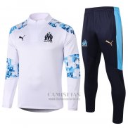 Chandal de Sudadera del Olympique Marsella Nino 2020-2021 Blanco