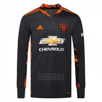 Camiseta Manchester United Portero Manga Larga 2020-2021 Negro