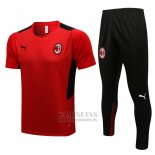 Chandal del AC Milan Manga Corta 2021-2022 Rojo