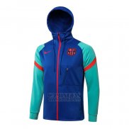 Chaqueta con Capucha del Barcelona 2021-2022 Azul