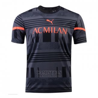 Camiseta Pre Partido del AC Milan 2022 Negro