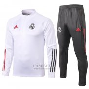 Chandal de Sudadera del Real Madrid Nino 2020-2021 Blanco