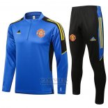 Chandal de Sudadera del Manchester United Nino 2021-2022 Azul