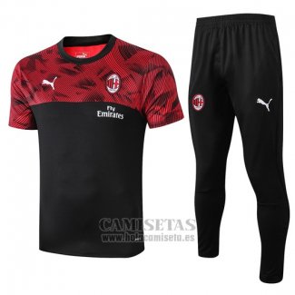 Chandal del AC Milan Manga Corta 2019-2020 Rojo y Negro