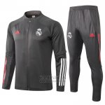 Chandal de Chaqueta del Real Madrid Nino 2020-2021 Gris  Chandal de Chaqueta del Real Madrid Nino 2020-2021 Gris