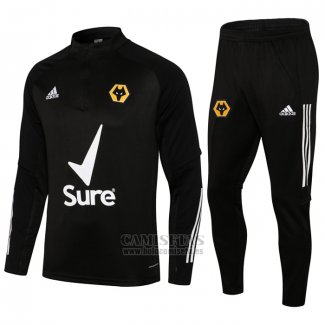 Chandal de Sudadera del Wolves 2021-2022 Negro