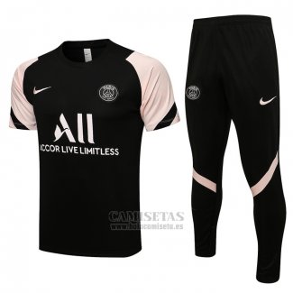 Chandal del Paris Saint-Germain Manga Corta 2021-2022 Negro y Rosa