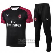 Chandal del AC Milan Manga Corta 2019-2020 Negro