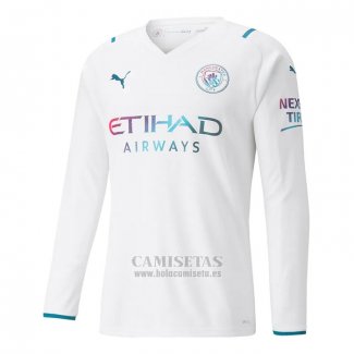 Camiseta Manchester City Segunda Manga Larga 2021-2022