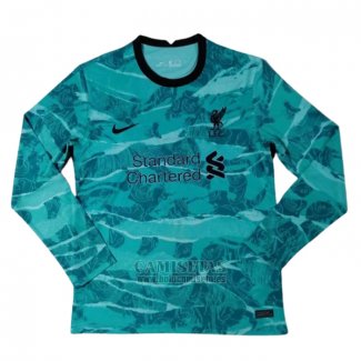 Camiseta Liverpool Segunda Manga Larga 2020-2021