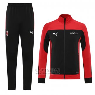 Chandal de Chaqueta del AC Milan 2021 Rojo y Negro