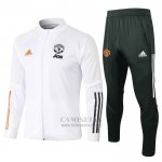 Chandal de Chaqueta del Manchester United Nino 2020-2021 Blanco  Chandal de Chaqueta del Manchester United Nino 2020-2021 Blanco