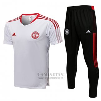 Chandal del Manchester United Manga Corta 202021-2022 Blanco